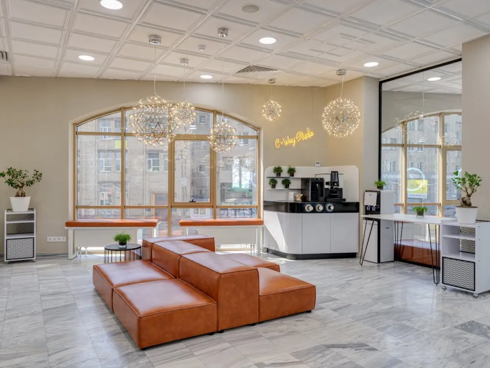 A reception lobby, a typical location for digital signage displays