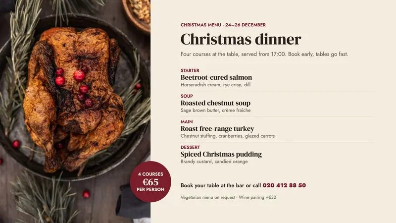 Christmas menu