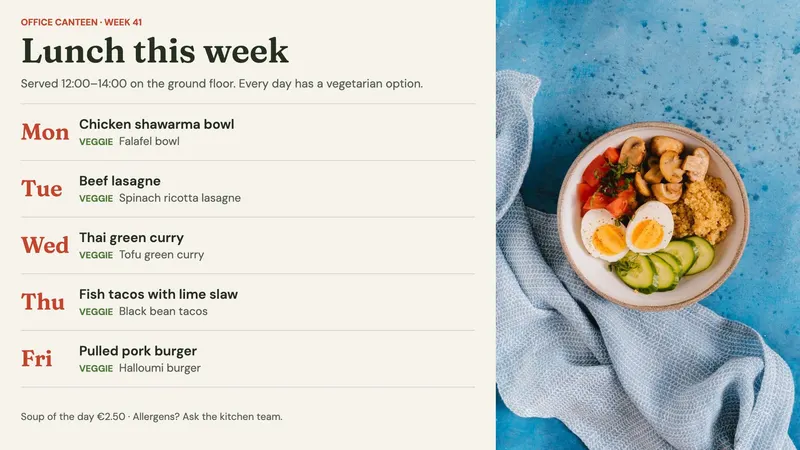 Lunch this week